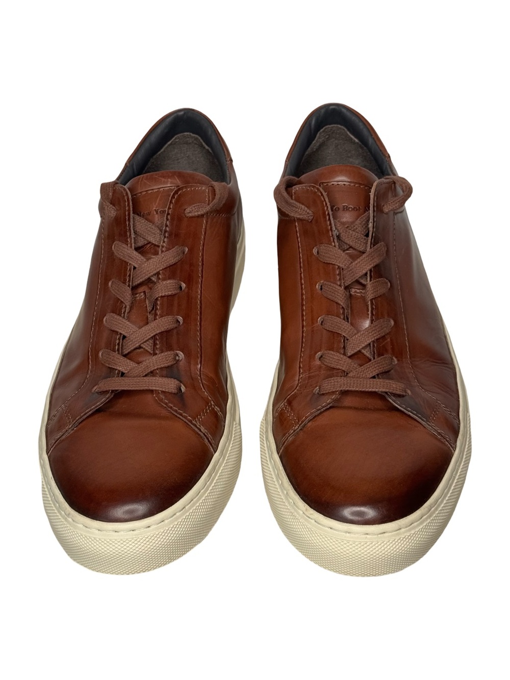 To Boot New York Knox Leather Low Top Sneaker Tan Brown Hand Made in Italy